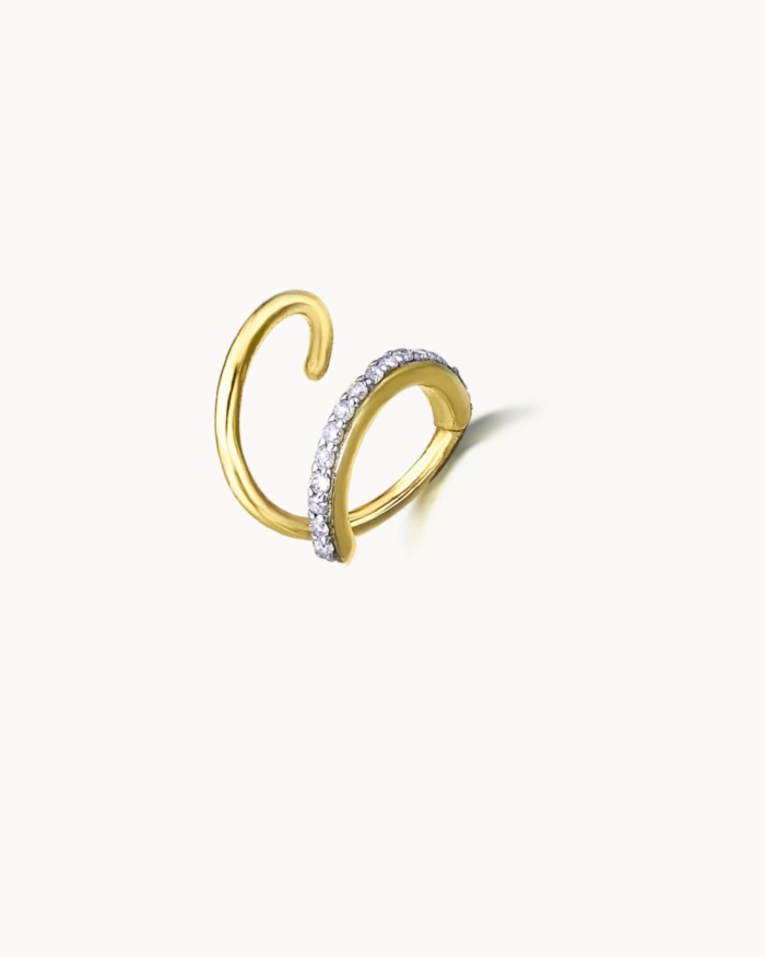 Pendiente Espiral Oro Diamantes | LECARRE