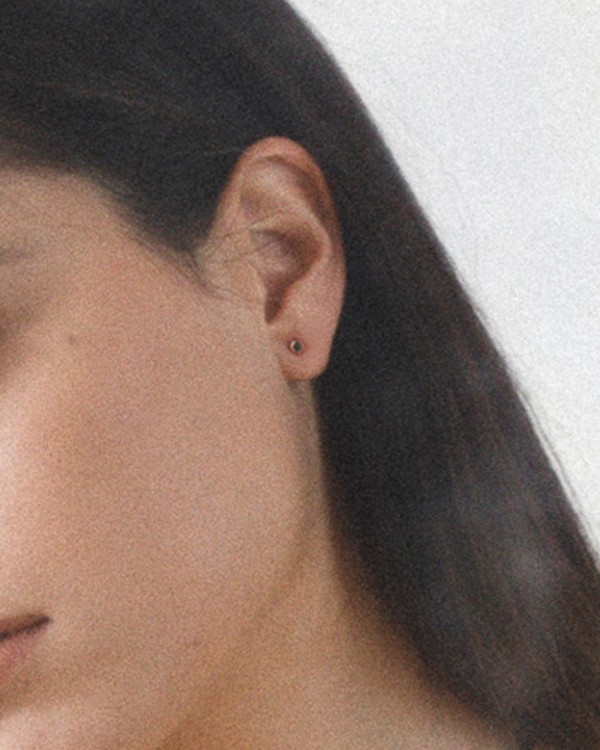 Pendientes Oro Rosa Diamantes Negros | LECARRE 2