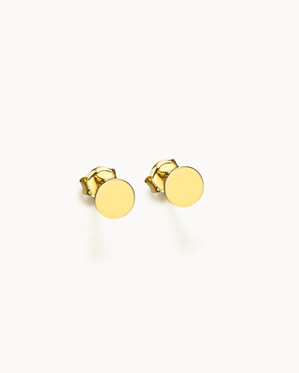 Round Plate Gold Earrings | LECARRE