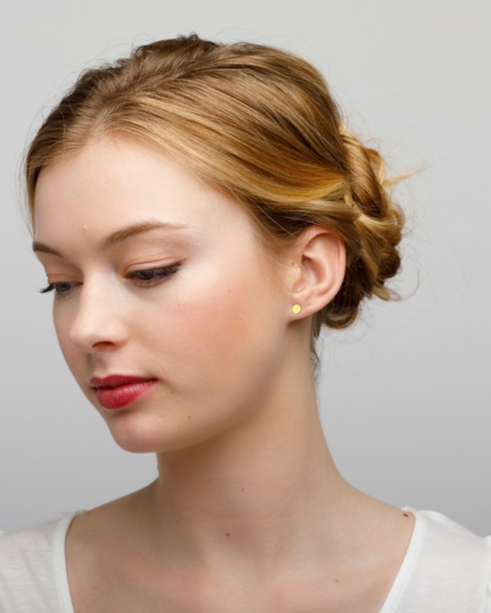 Round Plate Gold Earrings | LECARRE