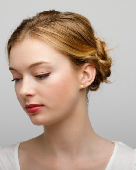 Round Plate Gold Earrings | LECARRE