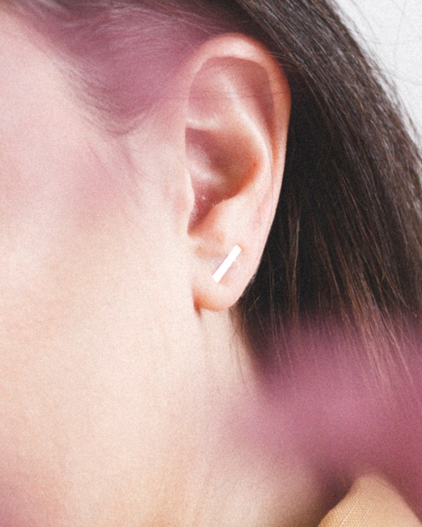 Rectangular Chapita Gold Earrings | LECARRE 2