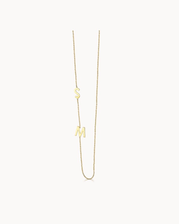 18k gullkjede + 2 initialer | LECARRE