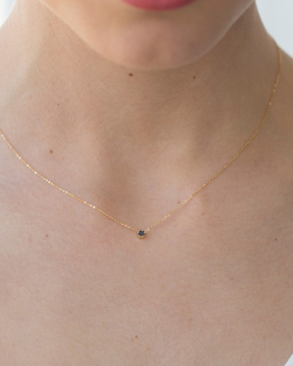 Kedja med svart diamant + roséguld | LECARRE 2