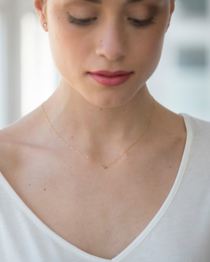 Bruine diamanten + roségouden ketting | LECARRE