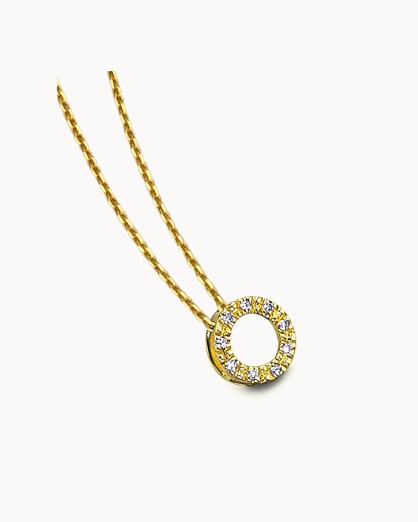 Gargantilha Círculo de Diamantes Dourados | LECARRE