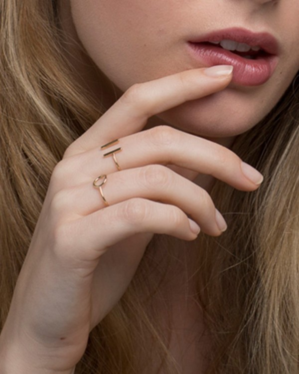 Ring met twee gouden staafjes | LECARRE 2