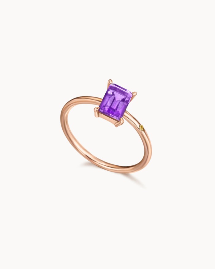 Bague avec améthyste et diamant latéral | LECARRE