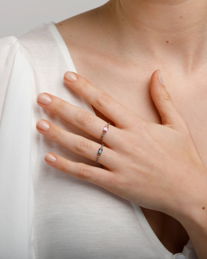 Ring med rosa topas och bruna diamanter | LECARRE