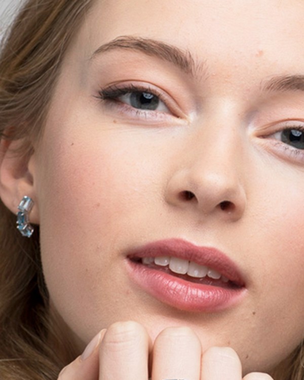 Half Hoop Earring With Two Tone Topazes | LECARRE 2