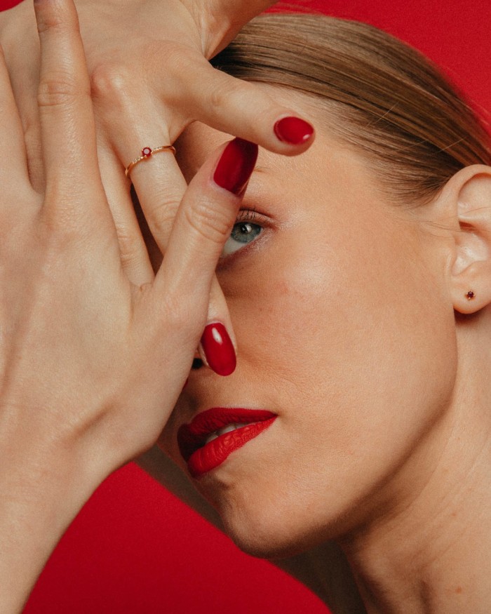 Colorize Gold Rubies Earrings | LECARRE
