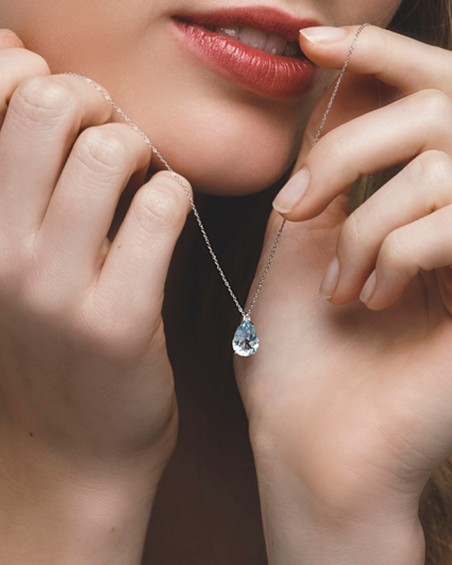 Gargantilla Aguamarina Y Diamante | LECARRE