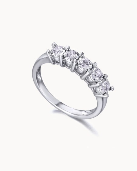 Bague cinq anneaux en diamants | LECARRE