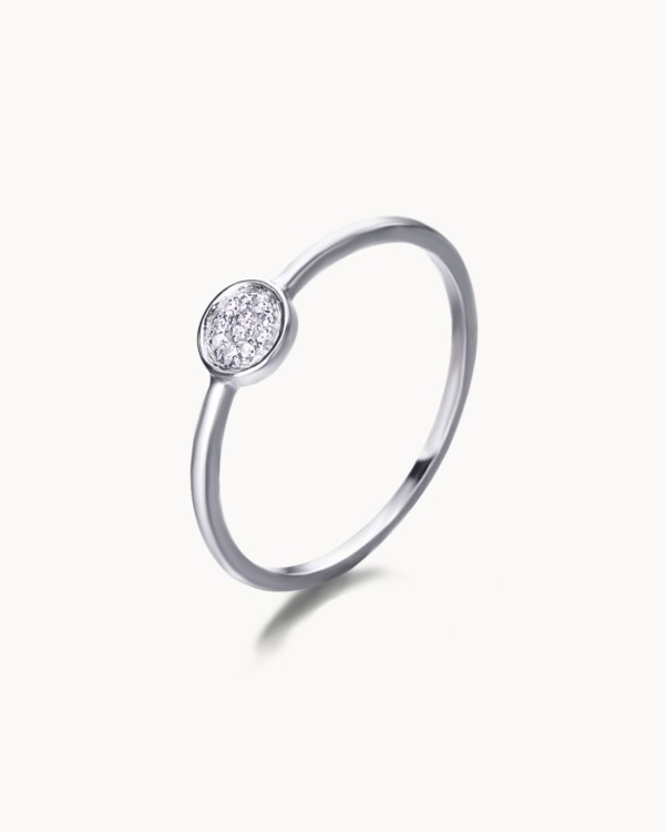 Bague ronde en or et diamants | LECARRE