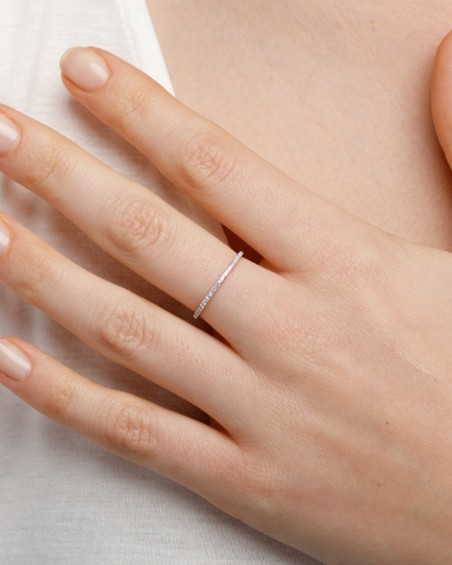 Halb-Ehering aus Weißgold mit Diamanten | LECARRE