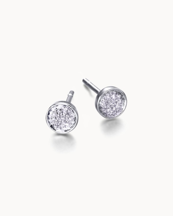 Round Gold and Diamond Earrings | LECARRE