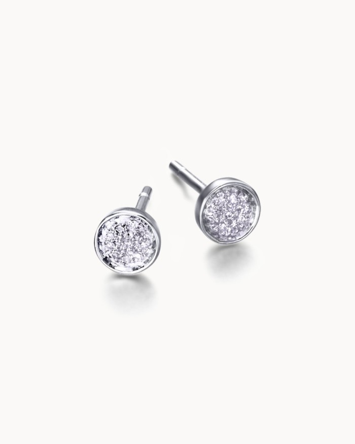 Boucles d'oreilles rondes en or et diamants | LECARRE