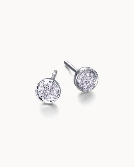 Boucles d'oreilles rondes en or et diamants | LECARRE