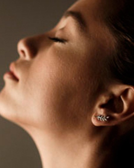 Gold Leaf Earrings With Diamonds | LECARRE