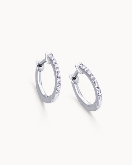White Gold Hoops With Diamonds | LECARRE