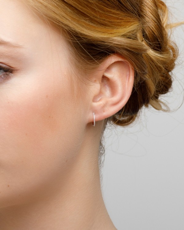 White Gold Hoops With Diamonds | LECARRE 2