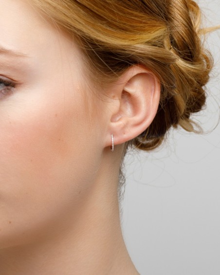 Aros Oro Blanco Con Diamantes | LECARRE