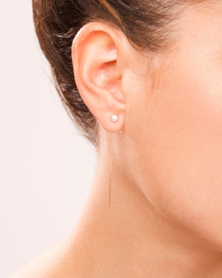 Gouden parelketting oorbellen | LECARRE