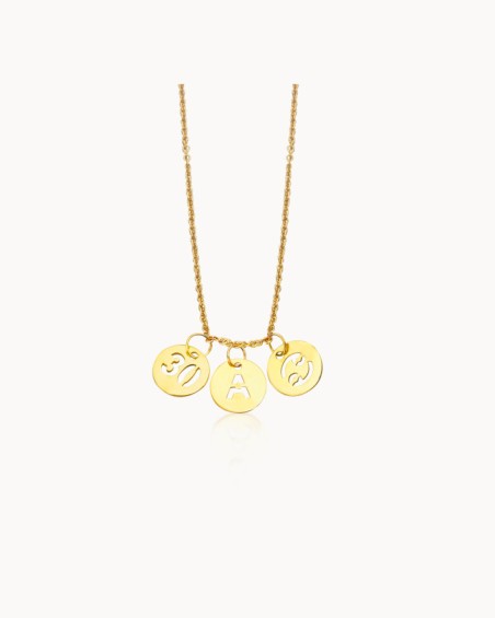 Ketting + drie initialenbedeltjes (6 mm) | LECARRE