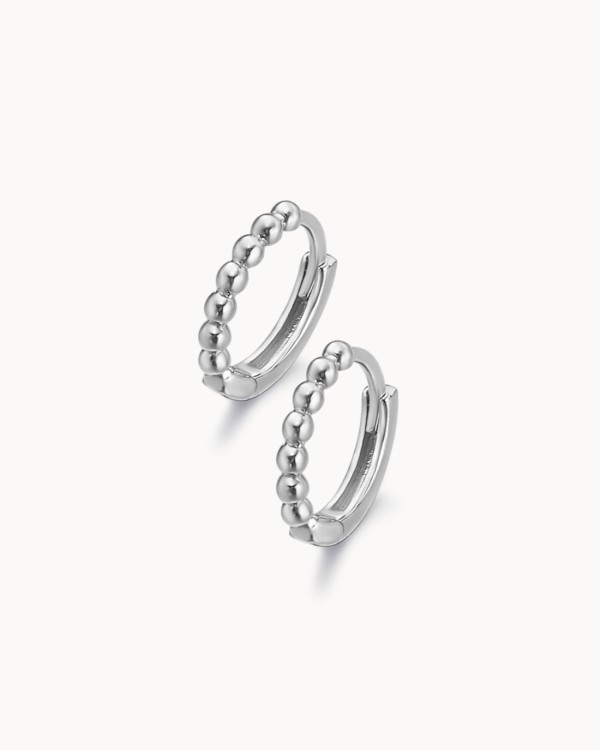Brincos de argola com Bubbles em ouro branco 18k | LECARRE