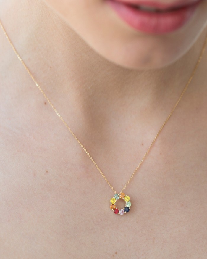 Colored Sapphires Gold Chain | LECARRE
