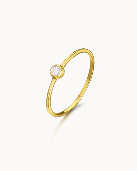 Gouden solitaire diamanten ring | LECARRE