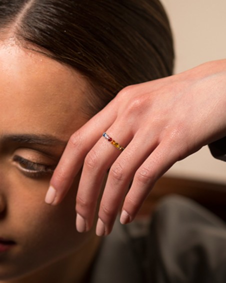 Gouden ring met gekleurde saffieren | LECARRE