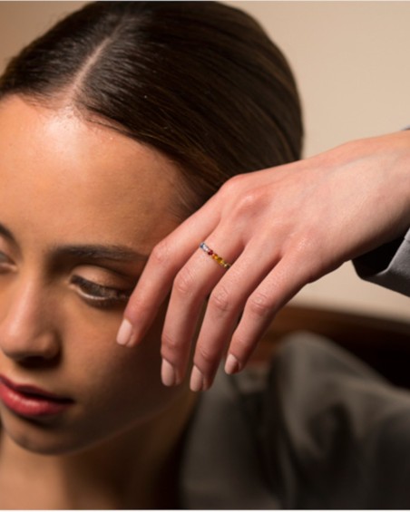 Gouden ring met gekleurde saffieren | LECARRE