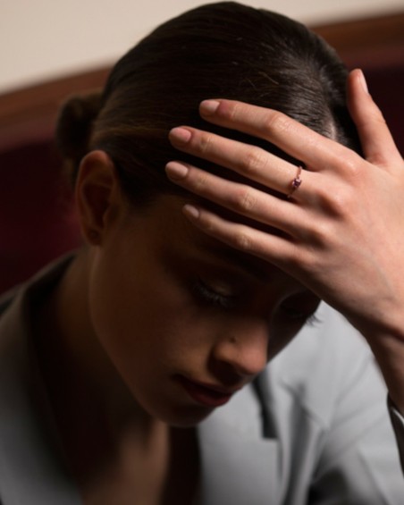 Pierścionek z ametystem i diamentem | LECARRE