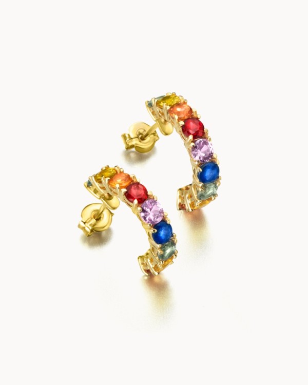 Boucles d'oreilles en or et saphirs de couleur | LECARRE