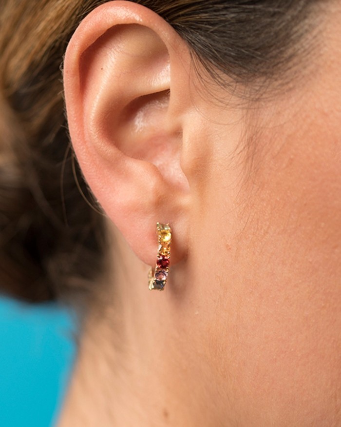 Boucles d'oreilles en or et saphirs de couleur | LECARRE