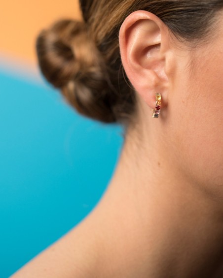 Pendientes Oro Zafiros Colores | LECARRE