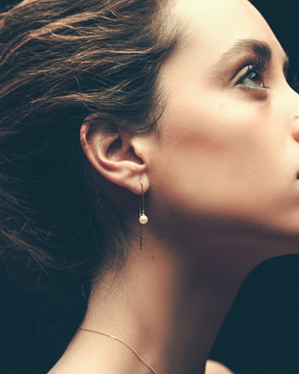 Gouden parelketting oorbellen | LECARRE 2