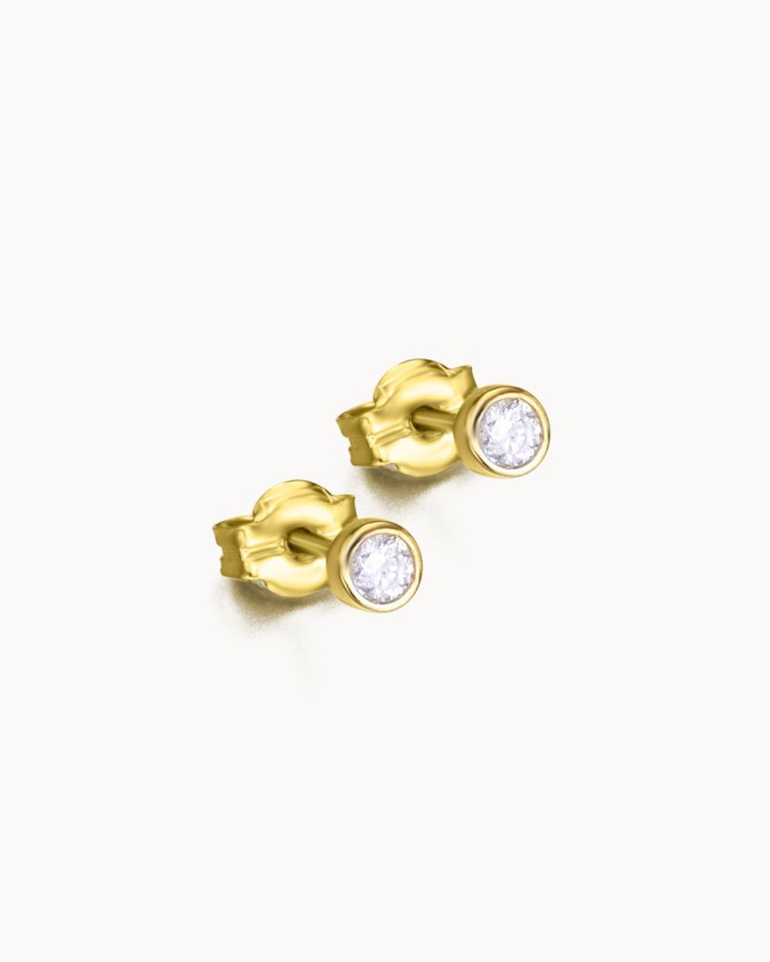 Boucles d'oreilles en or serties de diamants | LECARRE