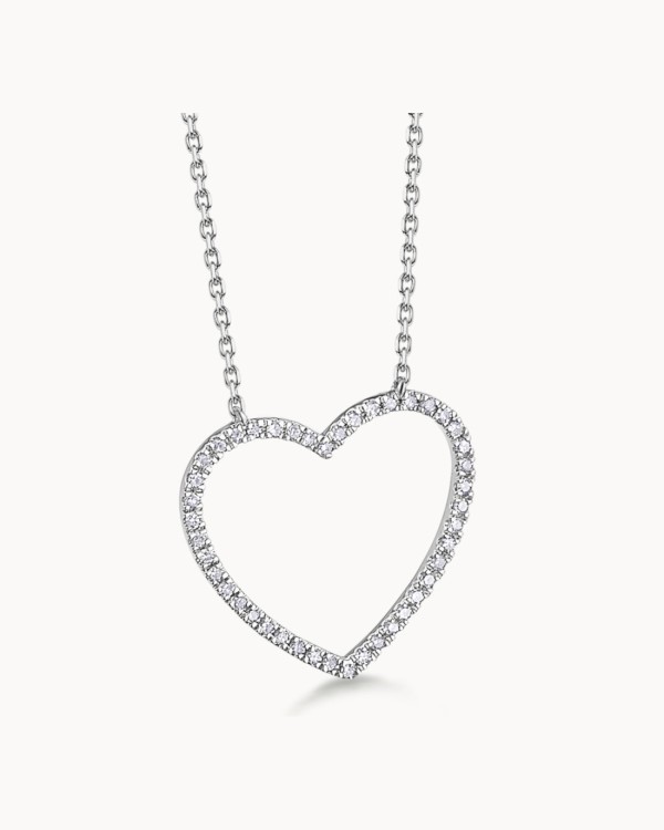 Großes Herz aus Weißgold mit Diamanten | LECARRE