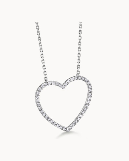 Grande cuore in oro bianco e diamanti | LECARRE