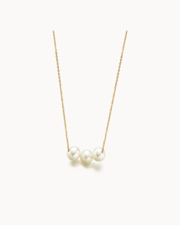 Goldkette mit drei Perlen | LECARRE