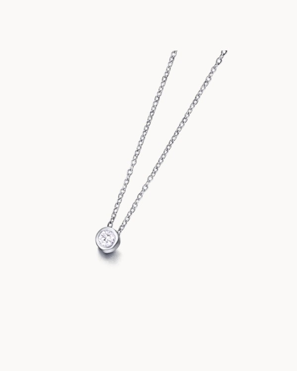 Diamond With White Gold Chain | LECARRE