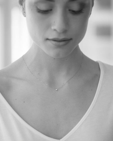 Diamant et chaîne en or blanc | LECARRE