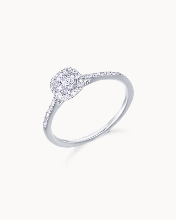Anillo Roseta Destiny Oro Blanco Diamantes | LECARRE