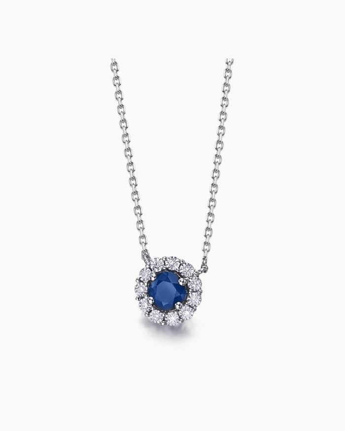 Glory White Gold Diamonds Sapphire Pendant | LECARRE