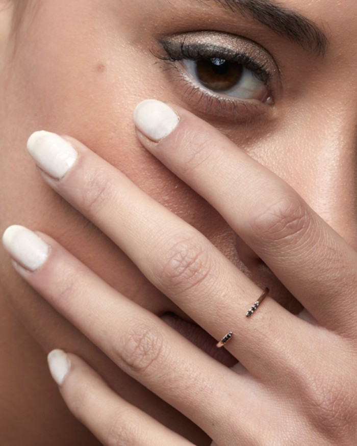 Anello aperto in oro rosa e diamanti neri | LECARRE