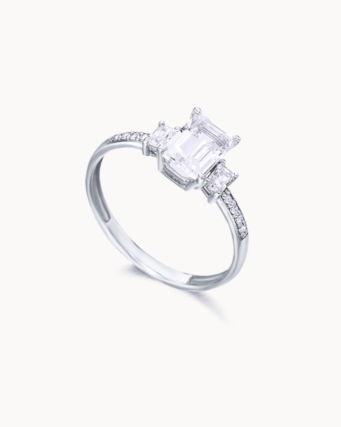 Inel Destiny din aur alb cu topaz și diamante | LECARRE