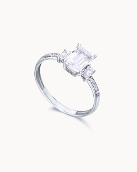 Inel Destiny din aur alb cu topaz și diamante | LECARRE