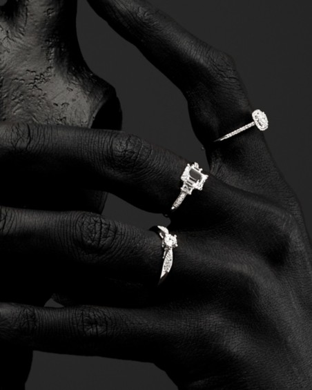 Destiny White Gold Topaz and Diamond Ring | LECARRE